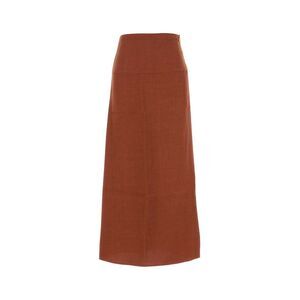 Le Kasha Women Brick Linen Haifal Skirt